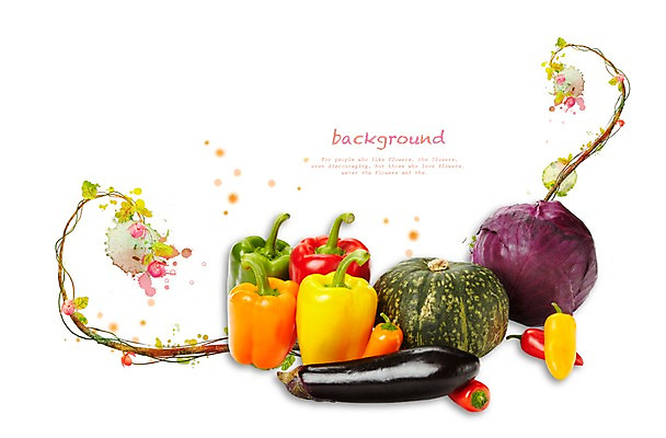PSD 식물 편집이미지 줄기 컬러 백그라운드 잎 채소 호박 가지 파프리카 사람없음 빨간색 초록색 노란색 보라색 주황색 풀 양배추 컬러푸드 적채 미니파프리카 이미지편집 파일형식