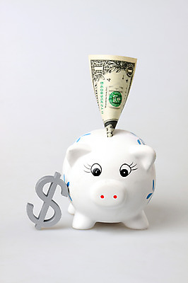 포토 JPG 스튜디오촬영 문자 기호 컨셉 지폐 돈 비즈니스 실내 사람없음 금융 경제 달러 저축 돼지저금통 저금통 절약 오브젝트 외화 1달러 국내포토 내부 재산 파일형식