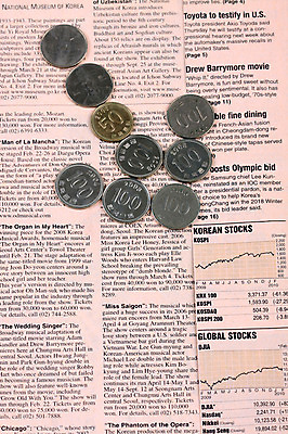 포토 JPG 스튜디오촬영 문자 알파벳 영어 화살표 백그라운드 컨셉 돈 비즈니스 그래프 실내 사람없음 금융 경제 하이앵글 동전 원화 신문 백원 오브젝트 영자신문 세계경제 오십원 국내포토 뷰포인트 내부 간행물 뉴스 재산 파일형식