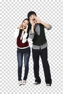 전신 편집이미지 학생 라이프스타일 여학생 여자 남자 남학생 대학생 포즈 모션 서기 사람 동양인 손짓 20대 성인 두명 앞모습 캐주얼 친구 캠퍼스라이프 외침 한국인 부름 PNG 청년만 성인만 편집소스 옷 뷰포인트 관계 인종 청년 생활 소리 파일형식