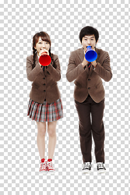 전신 편집이미지 학생 라이프스타일 여학생 여자 남자 교복 남학생 운동화 응원 모션 청소년 양갈래머리 여고생 고등학생 안내 땋은머리 서기 미소 웃음 들기 사람 동양인 두명 앞모습 10대 친구 스쿨라이프 십대라이프스타일 확성기 외침 한국인 알림 나팔 스니커즈 응원나팔 PNG 십대만 편집소스 헤어스타일 옷 악기 뷰포인트 신발 학교 관계 표정 인종 생활 소리 응원용품 파일형식