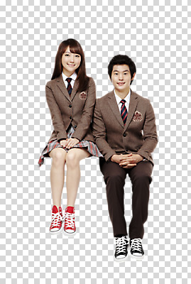 전신 편집이미지 학생 라이프스타일 여학생 여자 남자 교복 남학생 운동화 청소년 여고생 고등학생 미소 웃음 사람 앉기 동양인 두명 앞모습 10대 친구 스쿨라이프 십대라이프스타일 한국인 스니커즈 PNG 십대만 편집소스 옷 뷰포인트 신발 학교 관계 모션 표정 인종 생활 파일형식