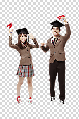 전신 편집이미지 모자 학생 라이프스타일 잡화 여학생 여자 남자 교복 남학생 운동화 학사모 졸업 청소년 여고생 고등학생 졸업식 서기 미소 웃음 들기 사람 동양인 두명 앞모습 10대 친구 스쿨라이프 십대라이프스타일 한국인 졸업장 스니커즈 즐거움 PNG 십대만 편집소스 모자_잡화 옷 교육 감정 뷰포인트 신발 학교 관계 모션 표정 인종 생활 파일형식