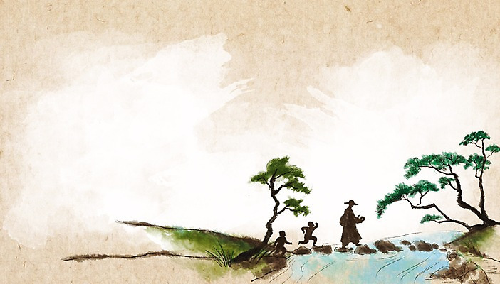 전신 PSD 나무 식물 기념일 남자 실루엣 종교 어린이 백그라운드 불교 일러스트 그림자 서기 사람 소년 성인 세명 물 부처님오신날 물가 개울 성자 승려 돌다리 가교 남자만 국내일러스트 자연요소 건축물 모션 촬영기법 풍경 이벤트 강 다리_건축물 성직자 파일형식