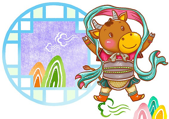 전신 PSD 동물 구름 캐릭터 한마리 한국전통 동물캐릭터 포즈 일러스트 창문 전통캐릭터 새해 산 서기 사람없음 십이지신 소띠 소 신장 문살 십이지신캐릭터 소캐릭터 장군 수호신 국내일러스트 일러캐릭터 자연요소 직업 1 전통 포유류 모션 한국 신_종교 비뇨기관 파일형식