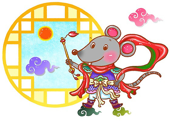 전신 PSD 동물 구름 캐릭터 한마리 한국전통 창 무기 동물캐릭터 포즈 일러스트 창문 전통캐릭터 새해 서기 들기 사람없음 태양 십이지신 신장 쥐띠 쥐 문살 십이지신캐릭터 쥐캐릭터 봉 장군 수호신 국내일러스트 일러캐릭터 자연요소 직업 1 전통 모션 한국 신_종교 비뇨기관 설치류 파일형식