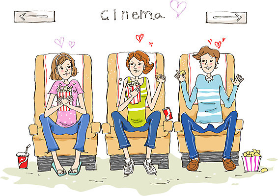 전신 라이프스타일 여자 남자 화살표 여유 의자 일러스트 휴식 사람 앉기 20대 성인 취미 라이프 세명 친구 우정 영화관 극장 방향 영화 즐거움 콜라 팝콘 청년만 성인만 국내일러스트 AI파일 감정 가구 컨셉 관계 모션 문화예술 청년 생활 탄산음료 파일형식 벡터