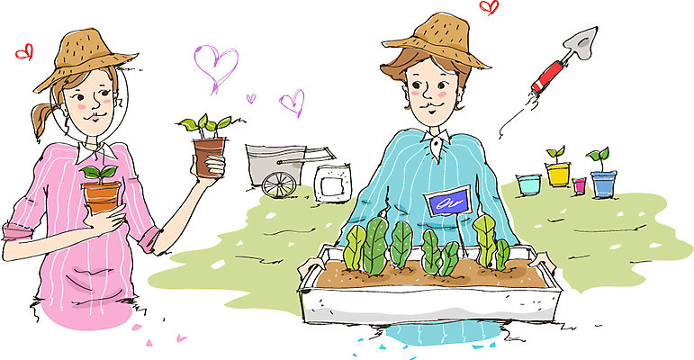 식물 모자 라이프스타일 여자 남자 화분 화초 여유 일러스트 휴식 관리 서기 들기 사람 상반신 20대 성인 취미 두명 라이프 농장 새싹 수레 상추 모종삽 삽 즐거움 돌봄 텃밭 청년만 성인만 국내일러스트 AI파일 잡화 감정 컨셉 밭 농업 채소 모션 청년 생활 카트 파일형식 벡터
