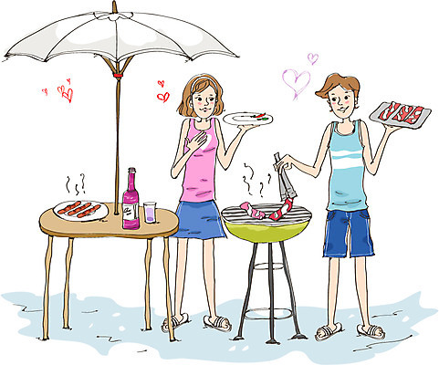 전신 라이프스타일 접시 여자 남자 여유 일러스트 탁자 휴가 휴식 주류 육류 서기 들기 사람 20대 성인 취미 두명 라이프 여름 식사 파라솔 그릴 바비큐 즐거움 삼겹살 청년만 성인만 국내일러스트 AI파일 식기 계절 감정 음료 음식 가구 컨셉 식재료 모션 주방용품 돼지고기 청년 생활 파일형식 벡터