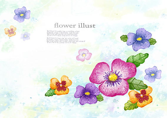 PSD 식물 꽃 컬러 여러송이 백그라운드 잎 꽃백그라운드 일러스트 자연 사람없음 컬러풀 풀 우아함 팬지 국내일러스트 다수 컨셉 생태계 파일형식