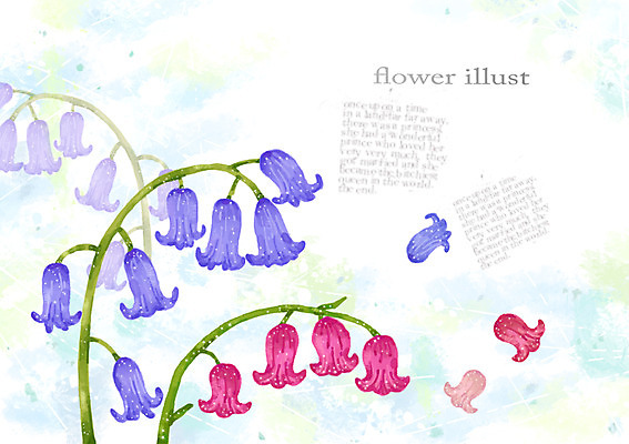 PSD 식물 꽃 줄기 컬러 여러송이 백그라운드 꽃백그라운드 일러스트 자연 사람없음 보라색 우아함 자주색 초롱꽃 나리잔대 국내일러스트 다수 컨셉 생태계 파일형식