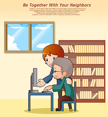 전신 구름 할아버지 노년 남자 의자 일러스트 창문 어깨동무 책장 서기 사람 앉기 20대 성인 두명 책 컴퓨터 봉사 도움 자원봉사자 사회복지 복지 책상 노인복지 더불어사는사회 사회봉사 80대 선행 남자만 성인남자만 성인만 국내일러스트 AI파일 자연요소 포즈 가구 컨셉 모션 청년 전자제품 사회이슈 파일형식 벡터