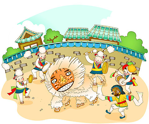 전신 나무 식물 한국문화 한국전통 전통 여자 남자 전통문화 문화 악기 연주 일러스트 주택 한국 기와집 서기 사람 여러명 20대 성인 건물 담장 전통놀이 전통의상 풍물놀이 북 탈춤 장구 탈 기와지붕 징 꽹과리 북청사자놀음 사자탈 청년만 성인만 국내일러스트 AI파일 동양문화 건축물 아시아 음악 다수 모션 놀이 지붕 타악기 한옥 기와 국악기 국악 가면 청년 전통공연 전통무용 파일형식 벡터