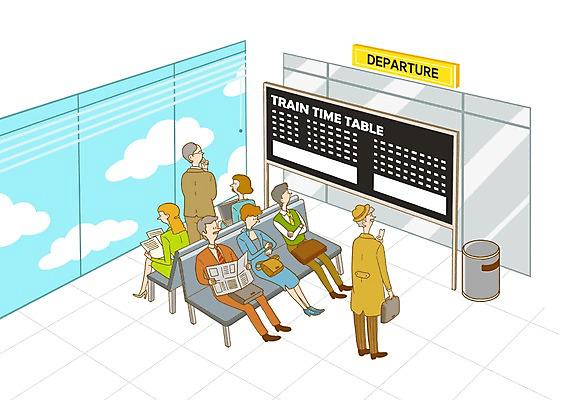 전신 PSD 구름 여자 남자 의자 서류가방 가방 일러스트 비즈니스 서기 사람 앉기 정장 여러명 20대 성인 핸드백 쓰레기통 블라인드 직장인 비즈니스맨 비즈니스우먼 신문 공항 창가 출국 타임테이블 청년만 성인만 국내일러스트 자연요소 직업 잡화 옷 가구 다수 창문 교통시설 모션 청년 간행물 커튼 뉴스 파일형식