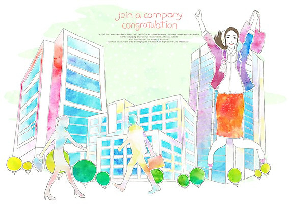 전신 PSD 나무 식물 건축물 여자 실루엣 가방 일러스트 수채화 새출발 새로움 들기 사람 손짓 빌딩 20대 건물 세명 달리기 손들기 점프 희망 만세 꿈 직장인 시작 신입사원 긍정 사원증 신입 입사 여자만 성인여자만 청년만 청년여자만 성인만 국내일러스트 직업 잡화 건축 감정 컨셉 비즈니스 모션 촬영기법 청년 출발 파일형식