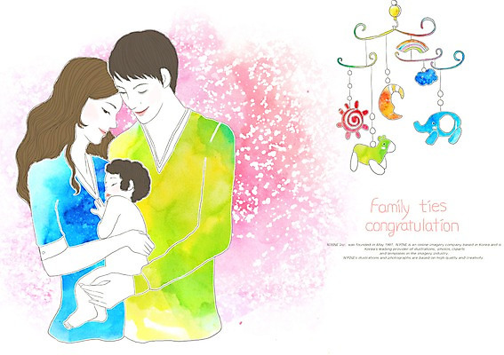 PSD 응시 여자 남자 일러스트 가정 가족 안기 수채화 새출발 새로움 서기 사람 상반신 성인 세명 30대 부모 장난감 희망 꿈 아기용품 아기 신생아 출산 시작 긍정 모빌 국내일러스트 시선 감정 컨셉 관계 모션 장년 오브젝트 출발 파일형식