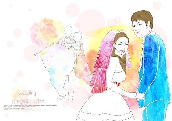 PSD 드레스 여자 남자 신부 웨딩드레스 신랑 결혼 일러스트 수채화 새출발 새로움 서기 사람 정장 턱시도 상반신 20대 두명 손잡기 희망 꿈 시작 긍정 청년만 성인만 국내일러스트 옷 감정 컨셉 모션 이벤트 청년 출발 파일형식