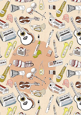 PSD 문양 악기 백그라운드 무늬 패턴 일러스트 벽지 사람없음 스피커 패턴백그라운드 기타 건반 오르간 통기타 색소폰 플루트 나팔 포장지 바이올린 오브젝트 드럼 장구 징 리코더 아코디언 클라리넷 국내일러스트 음악 음향기기 포장 현악기 타악기 국악기 관악기 건반악기 목관악기 파일형식