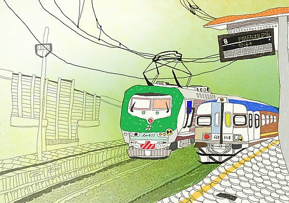 PSD 해외 건축물 건축 유럽 해외여행 여행 백그라운드 일러스트 풍경 사람없음 건물 관광지 이탈리아 도시 세계여행 전철 전차 세계명소 전광판 복잡 피렌체 국내일러스트 나라 육상교통 컨셉 대중교통 세계 파일형식