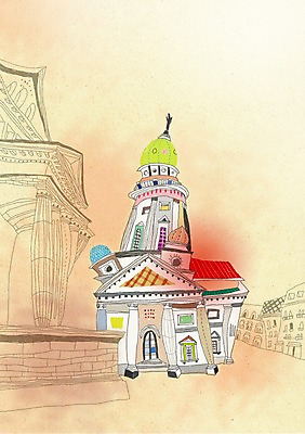 PSD 해외 건축물 건축 유럽 해외여행 여행 백그라운드 일러스트 독일 풍경 사람없음 건물 관광지 도시 세계여행 세계명소 베를린 복잡 국내일러스트 나라 컨셉 세계 파일형식