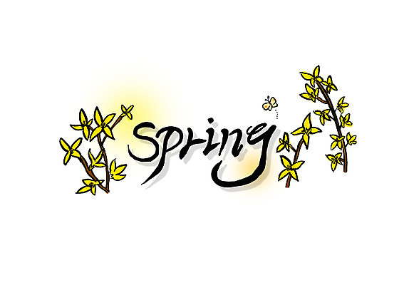 PSD 식물 문자 손글씨 알파벳 영어 계절 꽃 백그라운드 일러스트 봄꽃 캘리그라피 타이포그라피 글자캘리그라피 사람없음 단어 봄 개나리 국내일러스트 파일형식
