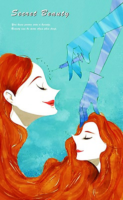 PSD 우먼라이프 라이프스타일 손 여자 얼굴 일러스트 주사기 성인 두명 라이프 신체부위 뷰티 희망 자신감 변화 성형수술 전 보톡스 이마 전후 성인만 국내일러스트 감정 음식 컨셉 의료기기 사람 생활 비교 수술 파일형식