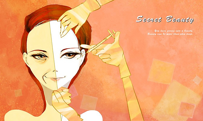 PSD 우먼라이프 라이프스타일 여자 얼굴 일러스트 주사기 한명 사람 성인 라이프 신체부위 뷰티 희망 자신감 변화 성형수술 보톡스 여자만 여자한명만 성인여자만 성인만 국내일러스트 1 감정 컨셉 의료기기 생활 수술 파일형식