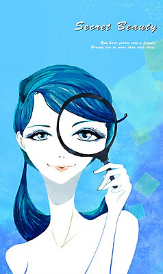 PSD 우먼라이프 라이프스타일 여자 일러스트 돋보기 한명 사람 성인 라이프 신체부위 뷰티 희망 자신감 변화 성형수술 쌍꺼풀 쌍꺼풀수술 안구 여자만 여자한명만 성인여자만 성인만 국내일러스트 1 감정 컨셉 생활 눈_신체부위 수술 파일형식