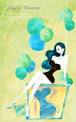 전신 PSD 우먼라이프 라이프스타일 여자 일러스트 한명 사람 앉기 성인 라이프 신체부위 상자 뷰티 희망 자신감 변화 성형수술 가슴 몸매 풍선 S라인 가슴수술 여자만 여자한명만 성인여자만 성인만 국내일러스트 1 감정 컨셉 모션 생활 수술 파일형식