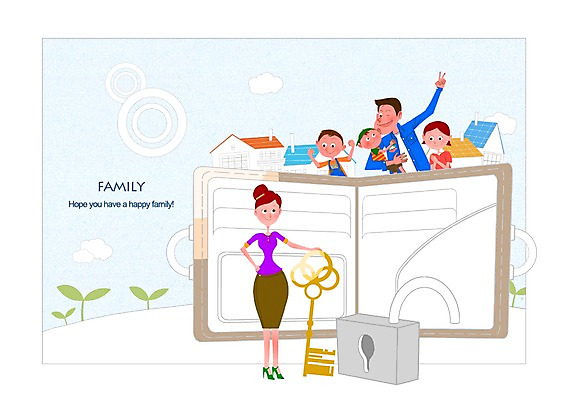 PSD 식물 구름 여자 남자 딸 아들 어린이 일러스트 가정 가족 엄마 열쇠 주택 함께함 미소 웃음 사람 소녀 소년 여러명 성인 건물 부모 새싹 화목 자녀 지갑 아빠 다자녀 다자녀가족 국내일러스트 자연요소 건축물 다수 컨셉 관계 표정 파일형식