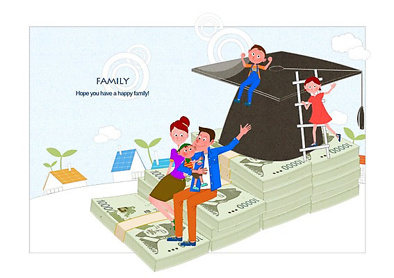 전신 PSD 식물 구름 모자 여자 남자 딸 아들 어린이 지폐 돈 일러스트 학사모 사다리 가정 가족 엄마 주택 함께함 미소 웃음 사람 소녀 소년 여러명 성인 건물 부모 새싹 화목 자녀 아빠 다자녀 다자녀가족 국내일러스트 자연요소 모자_잡화 건축물 잡화 다수 컨셉 졸업 관계 표정 도구 재산 파일형식