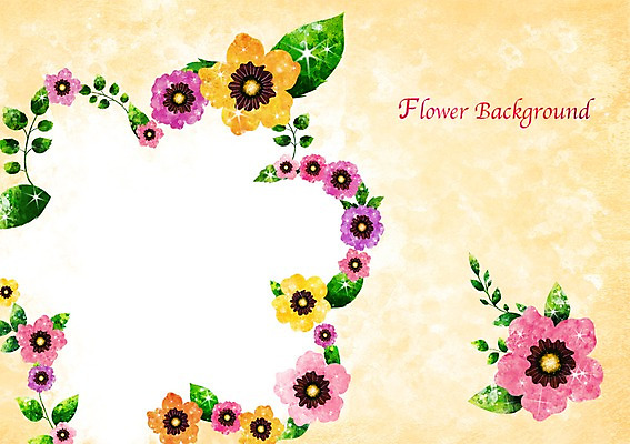 PSD 식물 배너 꽃 화초 분홍색 액자 백그라운드 잎 꽃무늬 꽃백그라운드 일러스트 자연 프레임 틀 사람없음 노란색 공백 팬지 국내일러스트 컬러 무늬 생태계 파일형식