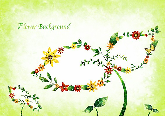 PSD 식물 배너 꽃 화초 액자 백그라운드 잎 꽃백그라운드 일러스트 자연 프레임 틀 사람없음 빨간색 노란색 새싹 공백 국내일러스트 컬러 생태계 파일형식