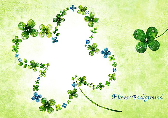 PSD 식물 배너 꽃 화초 액자 백그라운드 잎 꽃백그라운드 일러스트 자연 프레임 틀 사람없음 초록색 공백 네잎클로버 국내일러스트 컬러 클로버 생태계 파일형식