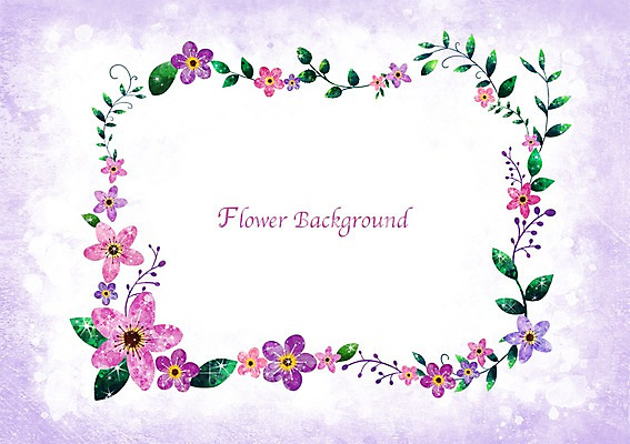 PSD 식물 배너 꽃 화초 분홍색 액자 백그라운드 잎 꽃백그라운드 일러스트 자연 프레임 틀 사람없음 보라색 공백 국내일러스트 컬러 생태계 파일형식