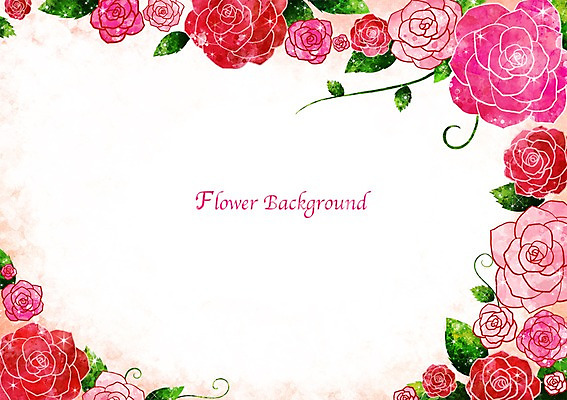 PSD 식물 배너 꽃 화초 액자 백그라운드 잎 꽃백그라운드 일러스트 자연 프레임 틀 사람없음 빨간색 장미 공백 국내일러스트 컬러 생태계 파일형식