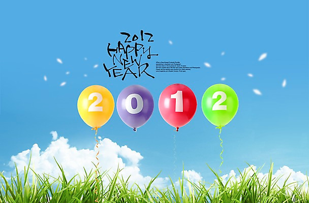 PSD 식물 구름 편집이미지 문자 손글씨 알파벳 영어 캘리배경 백그라운드 캘리편집 캘리그라피 하늘 새해 잔디 글자캘리그라피 사람없음 새해인사 풀 해피뉴이어 풍선 2012년 이미지편집 자연요소 인사 연도 파일형식