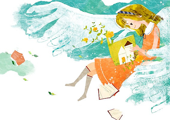 전신 PSD 식물 구름 여자 꽃 여유 어린이 날개 일러스트 하늘 나뭇잎 한명 미소 웃음 사람 앉기 소녀 책 독서 북페스티벌 여자만 여자한명만 어린이만 소녀만 소녀한명만 국내일러스트 자연요소 1 감정 잎 모션 표정 축제 파일형식