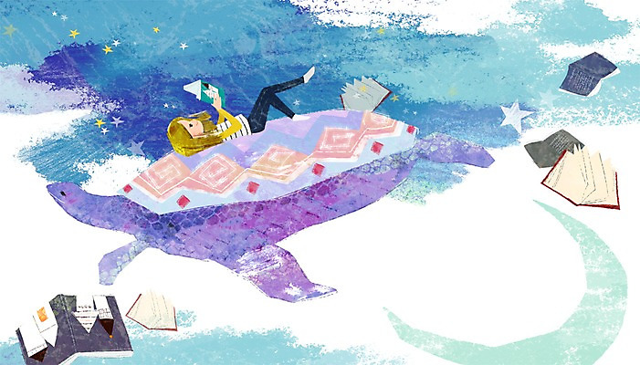 전신 PSD 동물 여자 별 여유 어린이 일러스트 파충류 하늘 한명 미소 웃음 사람 소녀 책 눕기 독서 달 거북이 북페스티벌 자라 여자만 여자한명만 어린이만 소녀만 소녀한명만 국내일러스트 자연요소 1 감정 모션 표정 축제 파일형식