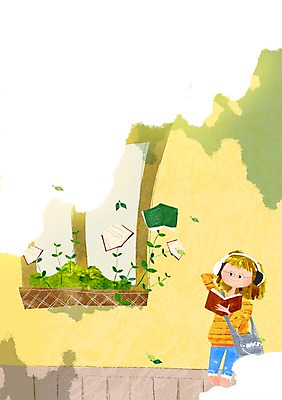 전신 PSD 식물 여자 화분 여유 어린이 음악 일러스트 창문 한명 서기 미소 웃음 사람 소녀 책 독서 새싹 헤드폰 헤드셋 음악감상 감상 북페스티벌 여자만 여자한명만 어린이만 소녀만 소녀한명만 국내일러스트 1 감정 음향기기 모션 문화예술 표정 축제 파일형식