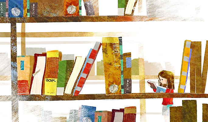 PSD 여자 여유 어린이 일러스트 책장 한명 서기 미소 웃음 사람 소녀 상반신 책 독서 도서관 서랍장 북페스티벌 안식처 여자만 여자한명만 어린이만 소녀만 소녀한명만 국내일러스트 1 교육 감정 가구 모션 휴식 표정 축제 파일형식