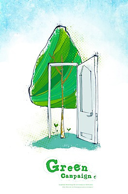 PSD 나무 식물 캠페인 일러스트 출입구 사람없음 문 새싹 자연보호 환경 그린캠페인 보호 환경보전 에코 친환경 문틀 국내일러스트 컨셉 자연 사회이슈 파일형식