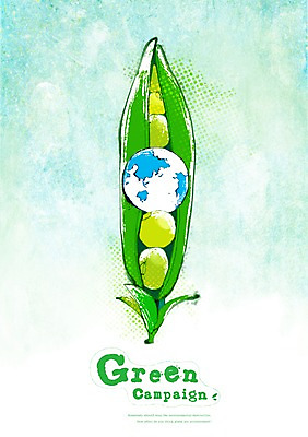 PSD 지구 캠페인 일러스트 콩 사람없음 자연보호 환경 그린캠페인 보호 환경보전 에코 친환경 완두콩 콩깍지 국내일러스트 컨셉 자연 곡류 사회이슈 파일형식