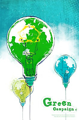 PSD 지구 캠페인 일러스트 전구 전등 사람없음 자연보호 환경 그린캠페인 보호 환경보전 백열등 에코 친환경 국내일러스트 컨셉 자연 조명 사회이슈 파일형식