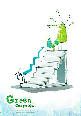 PSD 나무 식물 꽃 화살표 캠페인 일러스트 사람없음 계단 자연보호 환경 그린캠페인 보호 환경보전 에코 친환경 국내일러스트 컨셉 자연 사회이슈 파일형식