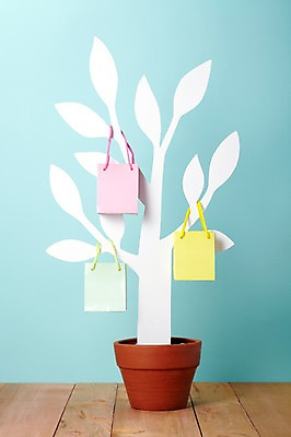 포토 JPG 스튜디오촬영 나무 식물 화분 백그라운드 실내 사람없음 장식 종이봉투 쇼핑백 봄 오브젝트 국내포토 계절 가방 봉투 내부 파일형식