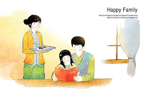 PSD 그릇 접시 여자 남자 딸 행복 어린이 일러스트 창문 가족 엄마 디저트 함께함 쟁반 미소 웃음 사람 소녀 여러명 상반신 성인 책 부모 독서 화목 자녀 커튼 아빠 책상 국내일러스트 식기 감정 음식 가구 다수 컨셉 관계 표정 파일형식