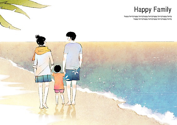 전신 PSD 나무 식물 여자 남자 행복 아들 어린이 바다 여행 일러스트 가족 엄마 함께함 서기 사람 소년 여러명 성인 해변 부모 모래사장 야자수 손잡기 화목 자녀 아빠 국내일러스트 감정 다수 컨셉 관계 모션 파일형식