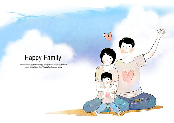 전신 PSD 구름 여자 남자 행복 아들 어린이 일러스트 가족 하늘 엄마 함께함 미소 웃음 사람 앉기 소년 여러명 성인 부모 화목 자녀 하트 아빠 패밀리룩 국내일러스트 자연요소 모양 옷 감정 다수 컨셉 관계 모션 표정 파일형식