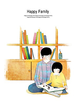 전신 PSD 여자 남자 딸 행복 어린이 일러스트 가족 엄마 책장 함께함 미소 웃음 사람 앉기 소녀 성인 두명 책 부모 독서 화목 자녀 아빠 서랍장 부녀 국내일러스트 감정 가구 컨셉 관계 모션 표정 파일형식